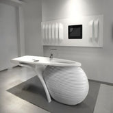 Trueliving Modern White Office Table Living Room H 14 x W 33 x D 33